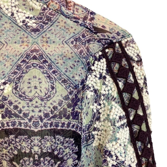 SUNDANCE Victorian Charms Embroidered Boho Long Sleeved Blouse Top - Picture 7 of 11